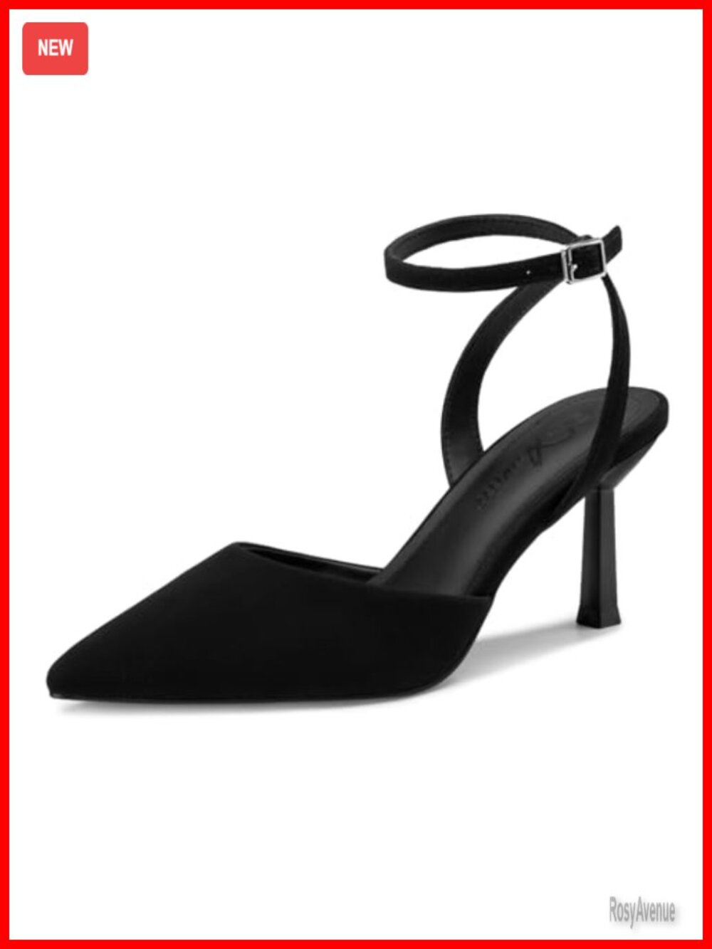 Athlefit Women's Pointed Toe High Heels Ankle Strap Pumps